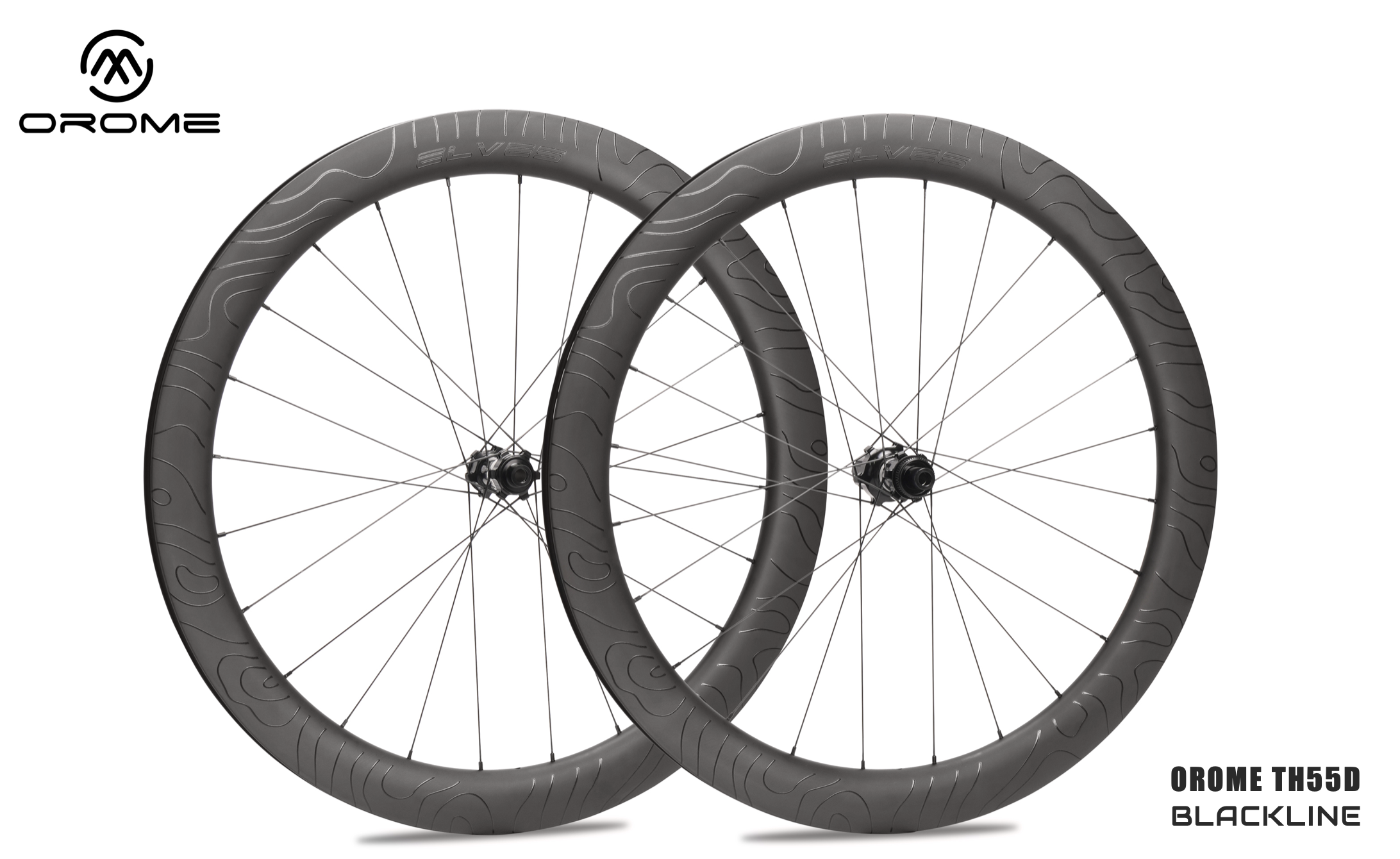 ELVES OROME SA Series Custom Painted Carbon Road Disc Wheelset
