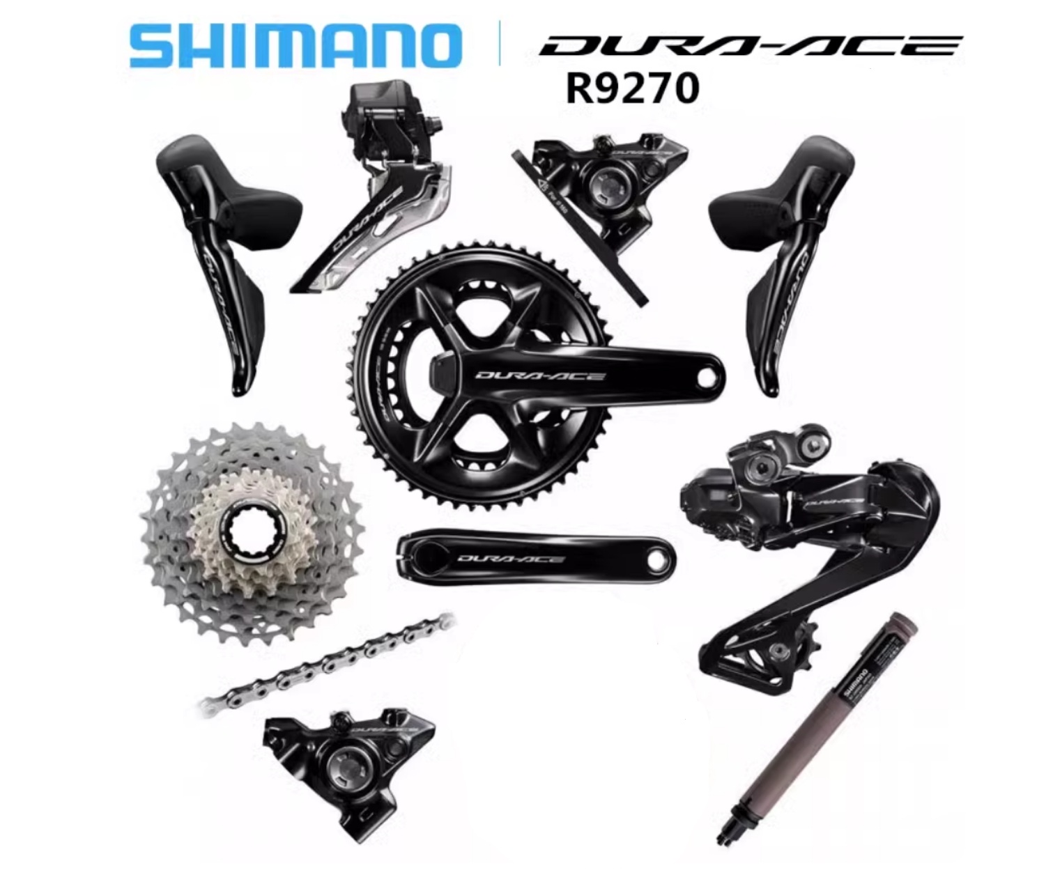Introductory Price: Shimano R9270 Dura Ace 12 speed full Di2 Groupset (without rotors and BB)(Please note: Sold exclusively with Elves frames; not sold separately)